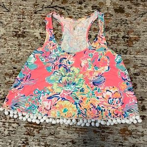 Lilly Pulitzer cropped Pom Pom tank